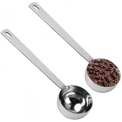 Set di 2 cucchiaini da caffè in acciaio inossidabile, cucchiaio dosatore, cucchiaio dosatore in acciaio inossidabile, cucchiaio dosatore per caffè, per caffè, tè, farina