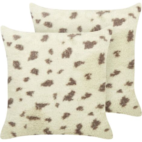 Set di 2 cuscini decorativi in pelliccia sintetica beige 45 x 45 cm Kasra