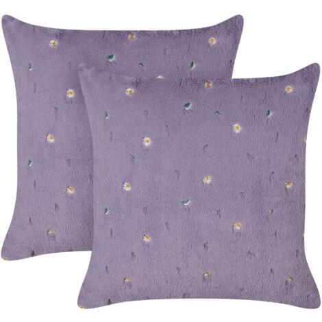 Set di 2 cuscini decorativi 45x45cm gialli blu MUSCARI