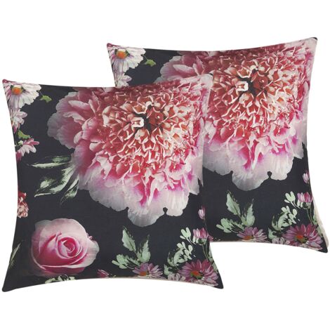 Set di 2 cuscini decorativi moderni motivo floreale multicolore Hedera