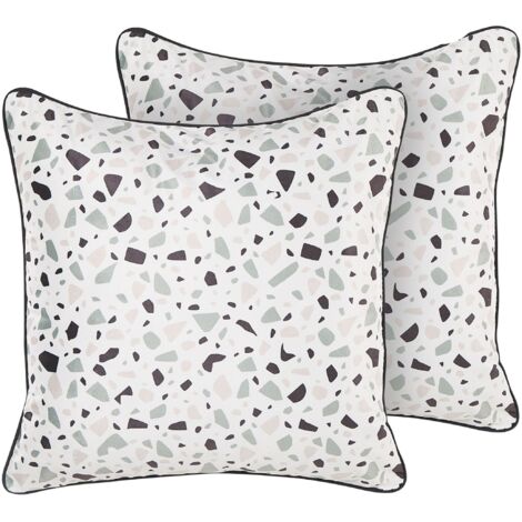 Set di 2 cuscini Decorativi Quadrati in Velluto Multicolore 45 x 45 cm Lavender