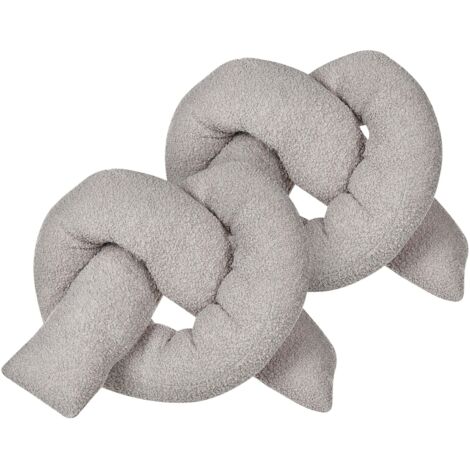 Set di 2 cuscini moderni in tessuto peluche grigio 172 x 14 cm Gladiolo