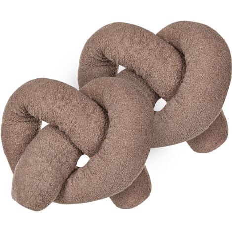 Set di 2 cuscini moderni in tessuto peluche marrone 172 x 14 cm Gladiolo
