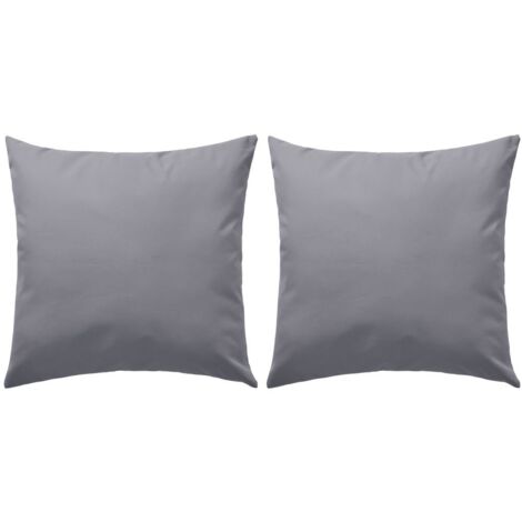 Set di 2 cuscini per decorazione giardino esterno 45 x 45 cm grigio DEC020102
