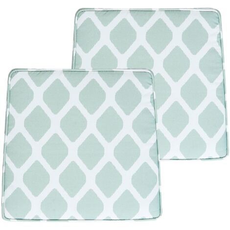 Set di 2 cuscini per sedie da giardino verde menta e bianco 37 x 34 cm a righe Terni