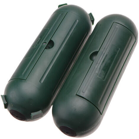 Set di 2 custodie protettive per cavi di prolunga da giardino IP54 - Verde - 21x7x7cm
