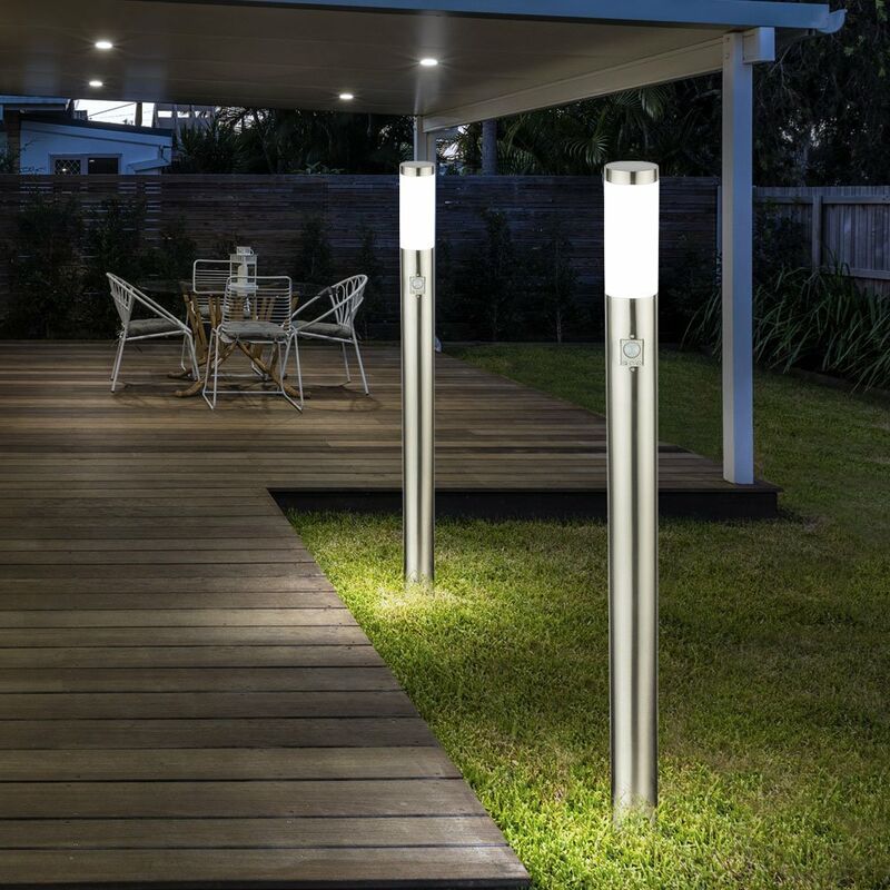 Set di 2 luci da terra a led in acciaio