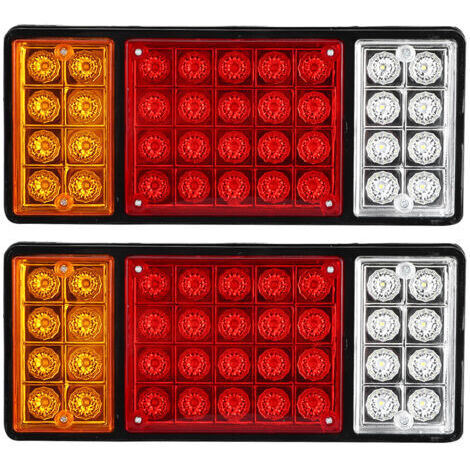 Set di 2 fanali posteriori con 36 LED, 3 colori, ultra luminosi e impermeabili, per camion o rimorchi.
