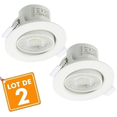 Set di 2 Faretti LED da incasso Valence 8W Orientabile Equ. 75W  Température de Couleur: Bianco caldo 3000K