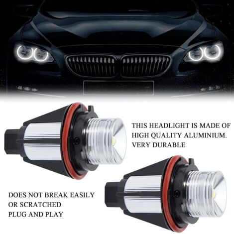 Set di 2 fari Angel Eyes compatibili con BMW E39 E53 E60 E61 E63 E64 E65 E66 E87 6000K con decoder Error Free 7000K Xenon White