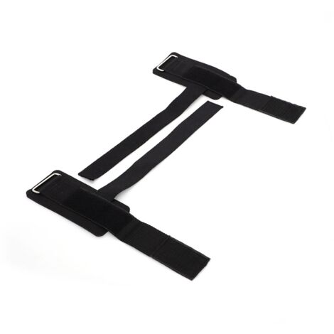 Set di 2 fasce fitness per esercizi ai polsi, ideali per trazioni, sollevamento pesi, squat e manubri (nere).