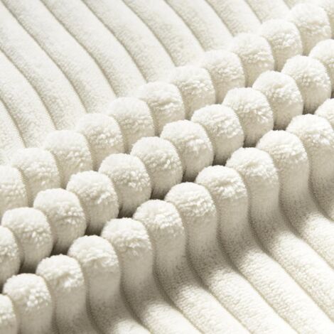 Set di 2 federe decorative per cuscini, in morbido velluto a coste, adatte per soggiorni e camere da letto, con chiusura lampo nascosta - 45 x 45 cm, crema