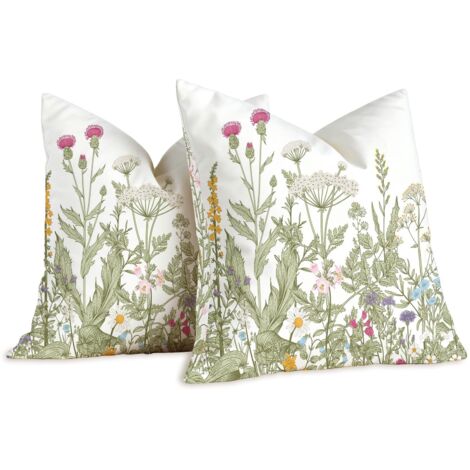 Set di 2 federe decorative per cuscino in lino per esterni impermeabili 45x45 cm federa fiori cuscino decorativo divano soggiorno estetica decorazione domestica per divano da giardino sedia