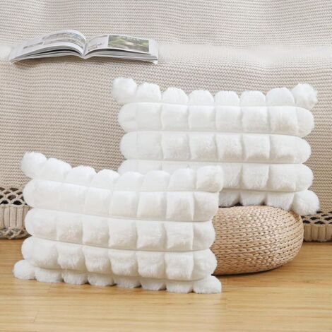 Set di 2 federe per cuscini in pelliccia sintetica, morbide e soffici federe decorative per cuscini da camera da letto