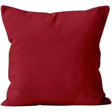 Set di 2 federe per cuscini in poliestere, rosso vino, 40x40 cm