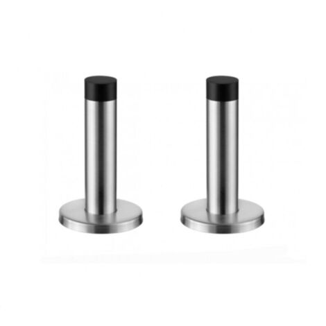 Set di 2 fermaporta in acciaio inox, protezioni per pareti con testa interna in gomma