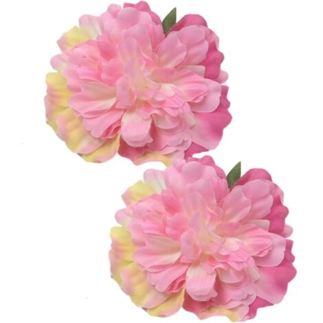 Set di 2 fermatende moderni con fiori artificiali per la decorazione di casa e ufficio.