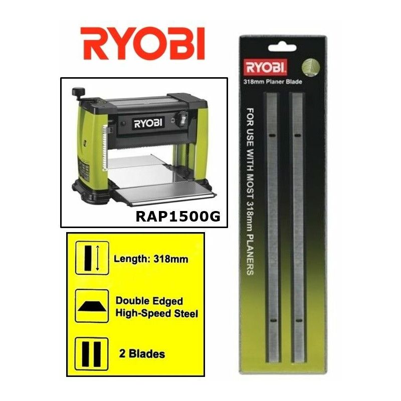 Image of Ryobi - set 2 lame coltelli di ricambio x pialla elettrica mod. RAP1500G 318 mm