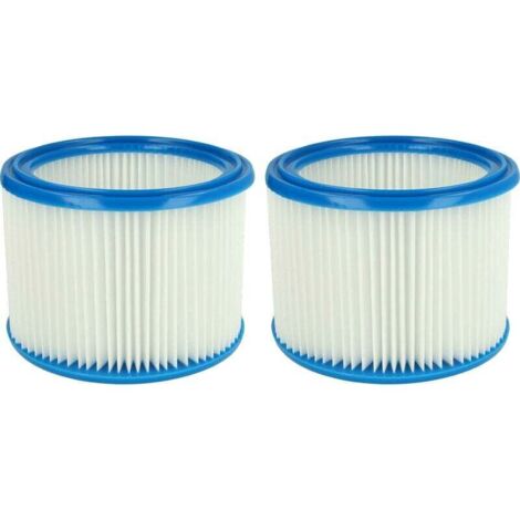 Set di 2 filtri plissettati compatibili con aspirapolvere a secco o a umido Stihl SE 60 E, SE 61, SE62, SE 85 C, SE 90. Filtro a cartuccia.
