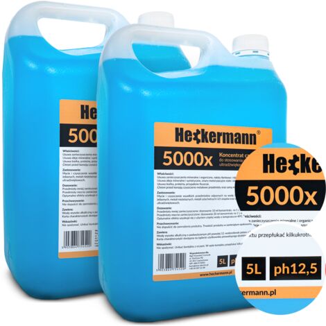 Set di 2 flaconi di liquido detergente per pulitore a ultrasuoni HECKERMANN da 5 litri