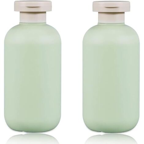 Set di 2 flaconi di plastica flessibili ricaricabili con tappo a scatto - flaconi vuoti, flaconi da viaggio, accessori da viaggio per shampoo, creme, lozioni, balsamo - 200 ml