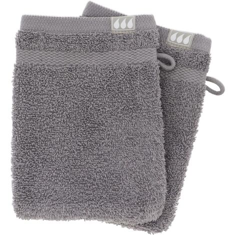 Set di 2 flanelle 15x21 cm 100% cotone - grigio - Tendance