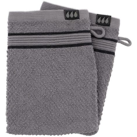 Set di 2 flanelle 15x21 cm 100% cotone - nero grigio - Tendance