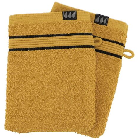 Set di 2 flanelle 15x21 cm 100% cotone - nero ocra - Tendance