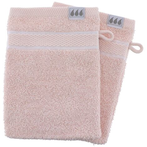 Set di 2 flanelle 15x21 cm 100% cotone - rosa cipria - Tendance