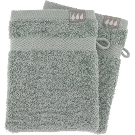 Set di 2 flanelle 15x21 cm 100% cotone - verde eucalipto - Tendance