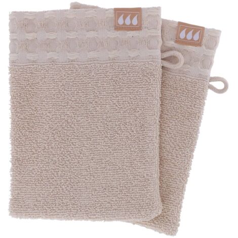 Set di 2 flanelle 15x21cm 100% cotone - beige - Tendance