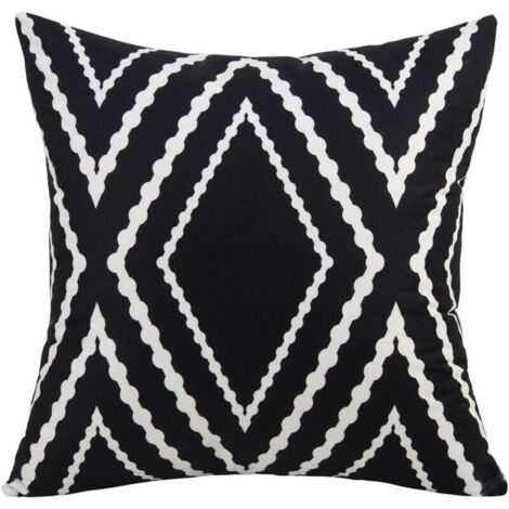 Set di 2 fodere decorative per cuscini da divano, federa con motivo a righe geometriche, moderna fodera per cuscino in bianco e nero, arredamento per la casa per soggiorno o camera da letto, 45x45 cm