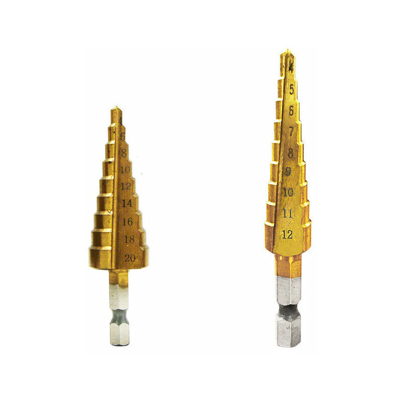 Set di 2 frese a gradini conici