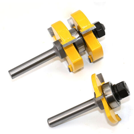 Set di 2 frese a percussione con linguetta e scanalatura, set di frese a T con 8 manici e 3 denti, utensile per la lavorazione del legno con gambo a T da 8 mm
