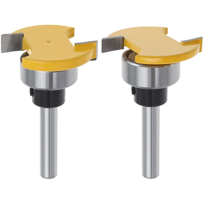 Image of Set di 2 frese per legno per biscotti a gambo 6 mm con fresa a scanalatura a T Fresa per scanalatura, strumento di lavorazione del legno per