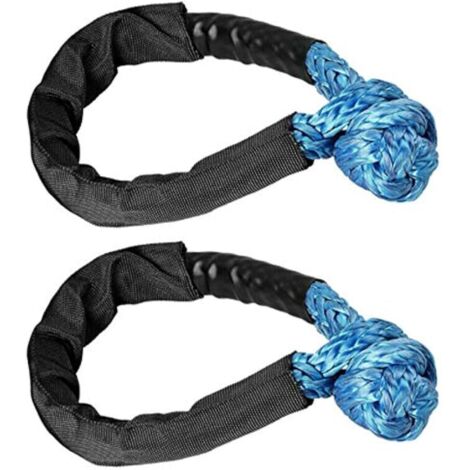 Set di 2 funi di traino flessibili, cinghie di traino sintetiche, accessori per auto, funi di traino, blu