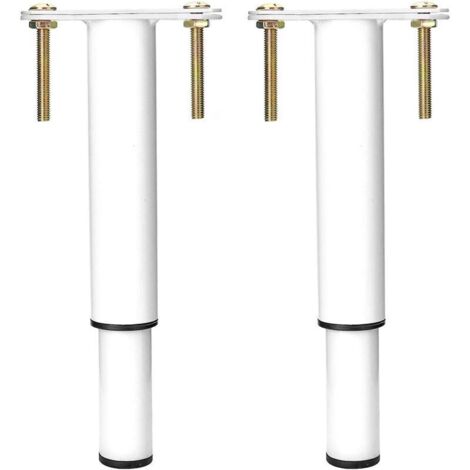 Set di 2 gambe regolabili per letto, 18-33 cm, bianche, per reti a doghe, armadi e divani.