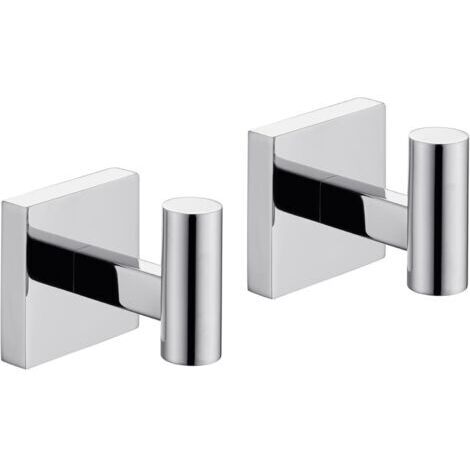 Set di 2 ganci appendiabiti da parete per bagno, cucina e cucina, in acciaio inox cromato.