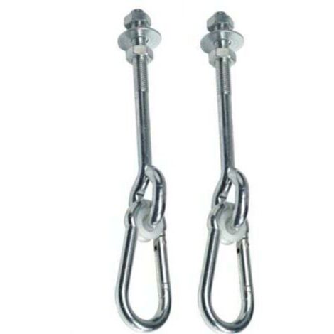 Set di 2 ganci con moschettoni per appendere altalene e strutture da arrampicata.