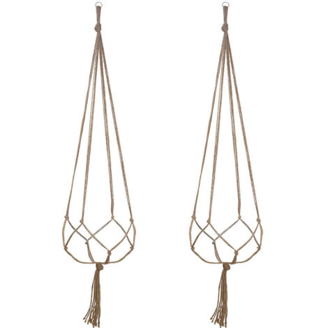 Set di 2 ganci porta piante in macramè per vasi da fiori da interno o da esterno, 90 cm