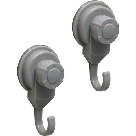 Set di 2 ganci promozionali pp su ventose - grigio - Tendance