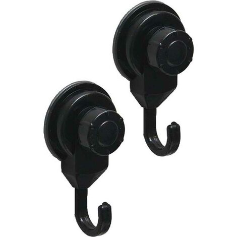 Set di 2 ganci promozionali pp su ventose - nero - Tendance