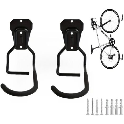Set di 2 ganci verticali a forma di L, portabici, gancio resistente per portabici da parete per garage