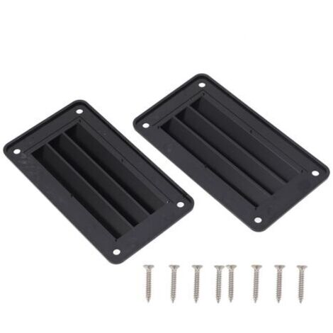 Set di 2 griglie di ventilazione professionali, adatte per camper, bagni, uffici, barche, yacht e case (nere).