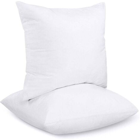 Set di 2 inserti per cuscini da letto 40 x 40 cm, fodere per cuscini, cuscini interni, imbottitura per cuscini, fodera in misto poliestere (bianco)