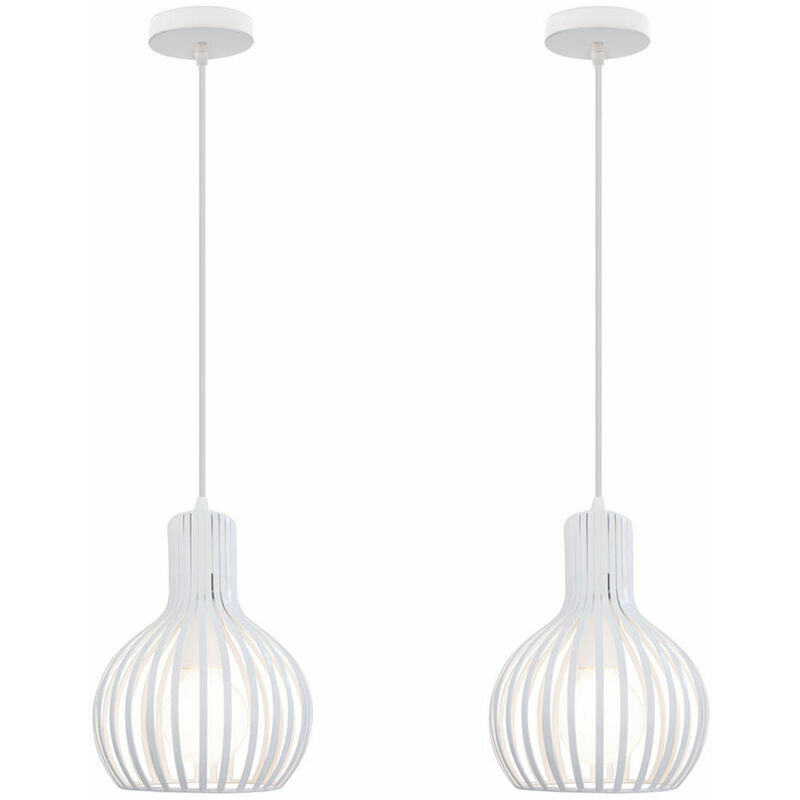 Set di 2 lampade a sospensione industriali vintage...