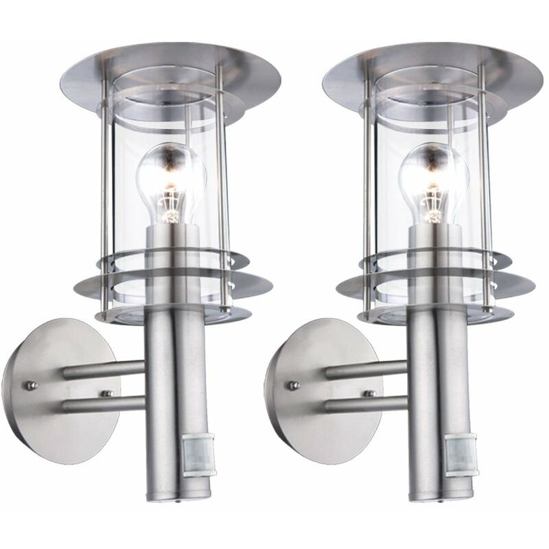 Image of Lampada da parete rilevatore di movimento in acciaio inox lampada da esterno lanterna da parete lampada da parete lampada da facciata con rilevatore