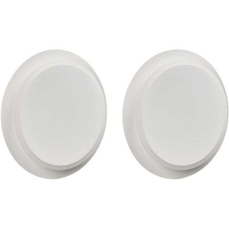 Set di 2 lampade da parete scandinave a LED Forma rotonda Verniciatura a polvere Metallo opaco Acrilico Bianco Semnon