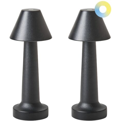 Set di 2 lampade da tavolo in ferro nero Joanes