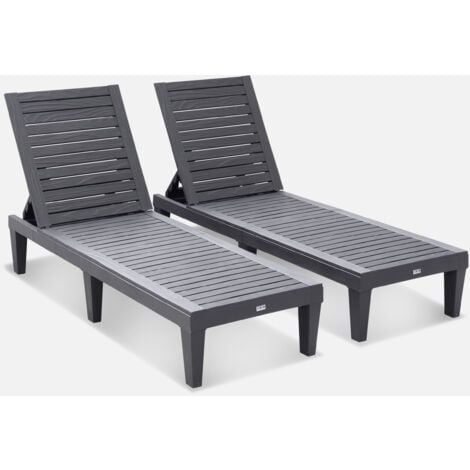 SWEEEK Set di 2 lettini prendisole multiposizione